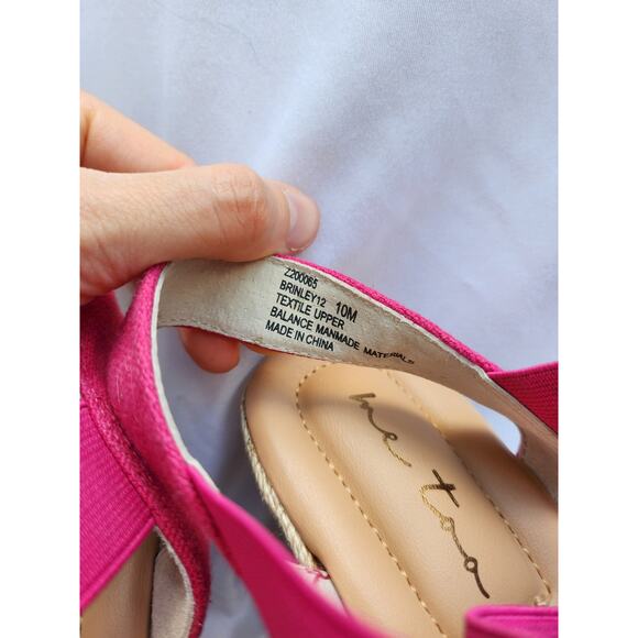 Me Too Hot Pink Brinley Espadrilles/Comfort Wedge Women's 10 - Picture 3 of 12
